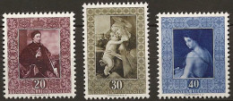 Liechtenstein 1952: Gemälde III (Savoldo Botticelli Del Sarto) Zu 250-252 Mi 306-308 Yv 268-270 ** MNH (Zu CHF 115.00) - Unused Stamps