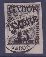 Gabon N°11 5c Duval Oblitere Bas De Feuille Signe (tirage 1500) - Usados