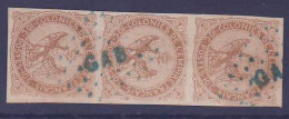 Colonies Generales Aigle 10c Bande De 3 Oblitere GAB Gabon Sup - Used Stamps