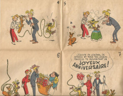 Carte Anniversaire Dépliant Pour Abonné Années 1950 Franquin Spirou Fantasio - Spirou Et Fantasio