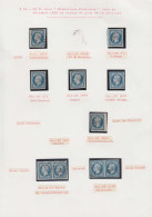 O FRANCE - Poste - 10, 6 Unités, 2 Paires, 2 Lettres Et Un Devant, Oblitérations PC Divers, Une Lettre Anneau Lune - 1852 Luigi-Napoleone