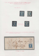 O FRANCE - Poste - 15, 4 Exemplaires Oblitérés PC (2), Et Gros Points (2), B/TB: 25c. Bleu - 1853-1860 Napoléon III.