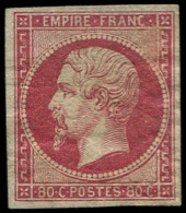 (*) FRANCE - Poste - 17B, Sans Gomme: 80c. Rose - 1853-1860 Napoleon III