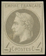 * FRANCE - Poste - 27Be, Non Dentelé, Impression De Rothschild: 4c. Gris - 1863-1870 Napoleone III Con Gli Allori