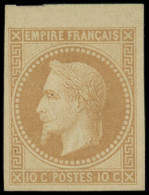 (*) FRANCE - Poste - 28Aa, Non Dentelé, Réimpression De Rothschild, Bdf: 10c. Bistre - 1863-1870 Napoleon III Gelauwerd
