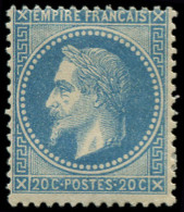 * FRANCE - Poste - 29B, Type II, Signé Brun: 20c. Lauré Bleu - 1863-1870 Napoléon III. Laure