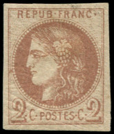 * FRANCE - Poste - 40A, Report 1, Signé Scheller, Belles Marges: 2c. Chocolat-clair - 1870 Uitgave Van Bordeaux