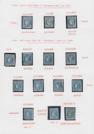 O FRANCE - Poste - 44A/B, 3 Exemplaires Obl. GC, + 45C, 1 Exemplaire Neuf Et 10 Unités Obl. GC, Nuances, Oblitérations D - 1870 Ausgabe Bordeaux