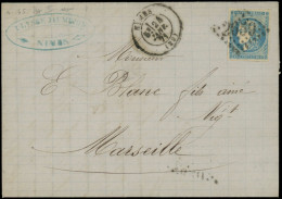 LET FRANCE - Poste - 45B, Type II Report 2, Obl. GC 2559 (Nîmes) Sur Lettre Du 24/1/71 - 1849-1876: Klassieke Periode