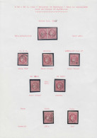 O FRANCE - Poste - 49, 7 Unités Et Une Pourpre, Nuances Et Oblitérations Diverses, Dont GC 5005 (2), 2 Exemplaires TB - 1870 Bordeaux Printing
