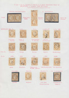 O FRANCE - Poste - 55, Une Paire Signée Brun, 19 Unités Et 2 Paires, Oblitérations Diverses Dont Ancre Et Cad Alexandrie - 1871-1875 Ceres