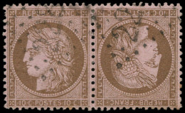 O FRANCE - Poste - 58c, Paire Tête-bêche Horizontale, Signé Roumet & JF Brun: 10c. Brun S. Rose - 1871-1875 Cérès