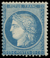 * FRANCE - Poste - 60A, Type I, Signé Scheller: 25c. Bleu - 1871-1875 Ceres