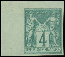 * FRANCE - Poste - 63a, Non Dentelé, Bdf, Signé Calves, Cdf: 4c. Vert - 1876-1878 Sage (Typ I)