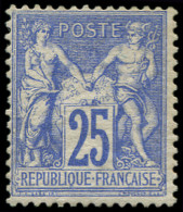 * FRANCE - Poste - 68, Type I, Signé + Certificat Brun: 25c. Outremer - 1876-1878 Sage (Tipo I)