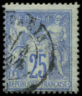 O FRANCE - Poste - 78b, Signé + Certificat Brun: 25c. Outremer S. Vert Clair - 1876-1898 Sage (Tipo II)
