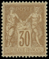 * FRANCE - Poste - 80, Très Bon Centrage: 30c. Brun-jaune - 1876-1898 Sage (Tipo II)