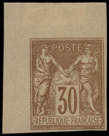 (*) FRANCE - Poste - 80c, Non Dentelé, Granet, Cdf: 30c. Brun - 1876-1898 Sage (Tipo II)