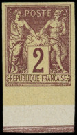 (*) FRANCE - Poste - 85d, Non Dentelé, Granet, Signé Brun, Bdf: 2c. Brun-jaune - 1876-1898 Sage (Type II)