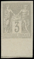 (*) FRANCE - Poste - 87e, Non Dentelé, Granet, Signé Brun, Bdf: 3c. Gris - 1876-1898 Sage (Tipo II)