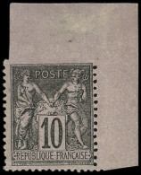 * FRANCE - Poste - 89, Type II, Dentelé 3 Côtés: 10c. Noir Sur Lilas - 1876-1898 Sage (Type II)