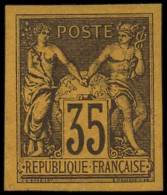 (*) FRANCE - Poste - 93d, Non Dentelé, Granet: 35c. Violet Sur Orange - 1876-1898 Sage (Type II)