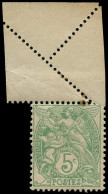 ** FRANCE - Poste - 111, Variété De Piquage Par Pliage: 5c. Blanc Vert Jaune (Spink) - Nuovi