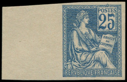 (*) FRANCE - Poste - 114e, Non Dentelé, Grand Bord De Feuille à Gauche, Tirage Des Services Intérieurs: 25c. Bleu - Unused Stamps