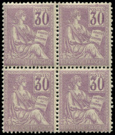 ** FRANCE - Poste - 115, Bloc De 4: 30c. Mouchon Violet - Unused Stamps