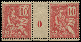 ** FRANCE - Poste - 116, Paire Millésime "0": 10c. Mouchon Rouge - Unused Stamps