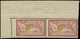 ** FRANCE - Poste - 121, Paire Cdf, Un Exemplaire Timbre Plus Grand En Largeur (variété De Piquage): 1f. Merson - Unused Stamps