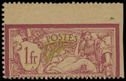 * FRANCE - Poste - 121, Piquage à Cheval + Centre Déplacé + Non Dentelé Sur Un Coté, Exceptionnelle Variété: 1f. Merson - Unused Stamps