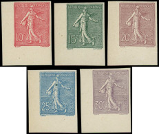 * FRANCE - Poste - 129d/133c, Série Complète, Non Dentelés, Signés Brun, Cdf: Semeuse Lignée - Unused Stamps