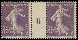 ** FRANCE - Poste - 136, Type IIA, Paire Millésime "6": 35c. Violet - Unused Stamps