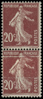 ** FRANCE - Poste - 139, Type III, 1 Ex Impression Sur Raccord (normal *): 20c. Brun-rouge - Unused Stamps