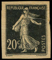 EPA FRANCE - Poste - 139, épreuve Du Poinçon Non émis (chiffre & Postes Maigres), Non Dentelé En Noir: 20c. Semeuse - Unused Stamps