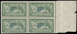 ** FRANCE - Poste - 143, Bloc De 4 Bdf, 1 Exemplaire Point De Rouille: 45c. Merson - Unused Stamps