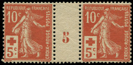 * FRANCE - Poste - 147, Paire Millésime "5": 10+5c. Croix-Rouge - Ongebruikt