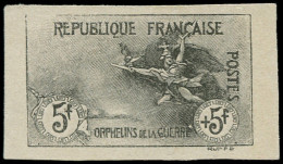 ESS FRANCE - Poste - 155, Essai En Noir Sur Feuillet: 5f. + 5f. Orphelins (Spink) - Neufs