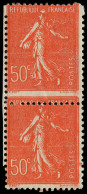 * FRANCE - Poste - 199, En Paire, Dont 1 Exemplaire Format Réduit (**): 50c. Semeuse Rouge - Unused Stamps