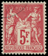 O FRANCE - Poste - 216, Oblitération En Coin: 5f. Carmin - Usados