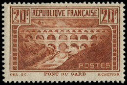 * FRANCE - Poste - 262, Type IIB, Chiffres Blancs: 20f. Pont Du Gard - Ungebraucht