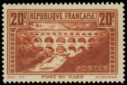 ** FRANCE - Poste - 262b, Type IIB, Rivière Blanche: 20f. Pont Du Gard - Ungebraucht