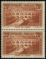 ** FRANCE - Poste - 262f, Paire Verticale, Type IIA Et IIB Se Tenant: 20f. Pont Du Gard - Neufs