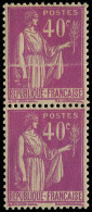 * FRANCE - Poste - 281b, Paire, Impression Sur Raccord: 40c. Paix Lilas (Spink) - Unused Stamps