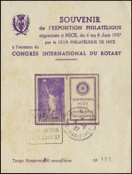 LET FRANCE - Poste - 309a, Avec Vignette Violette "Rotary" Sur Feuillet Numéroté 127/500 - 1921-1960: Periodo Moderno
