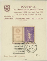 DOC FRANCE - Poste - 309a, Avec Marge Illustrée "Rotary" Sur Doc N°317/500: Statue De La Liberté - 1921-1960: Moderne