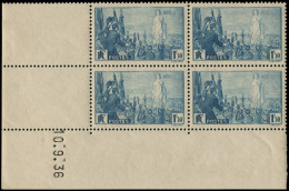 ** FRANCE - Poste - 328, Bloc De 4 Coin Daté 10/9/36: 1.25f. La Paix - Unused Stamps