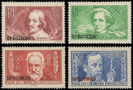 (*) FRANCE - Poste - 330a/33a, Surchargé Spécimen: Chômeurs Intellectuels - Unused Stamps