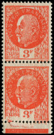 ** FRANCE - Poste - 521a, En Paire, 1 Exemplaire Impression Sur Raccord: 3f. Pétain Orange - Unused Stamps